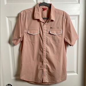 Guess Men's Casual Button Down Shirt - Light Pink
